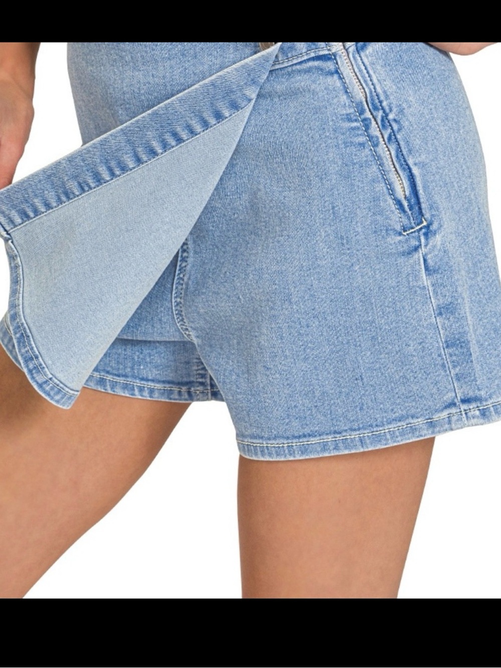 High-Rise Light Blue Denim Jean Shorts for Women